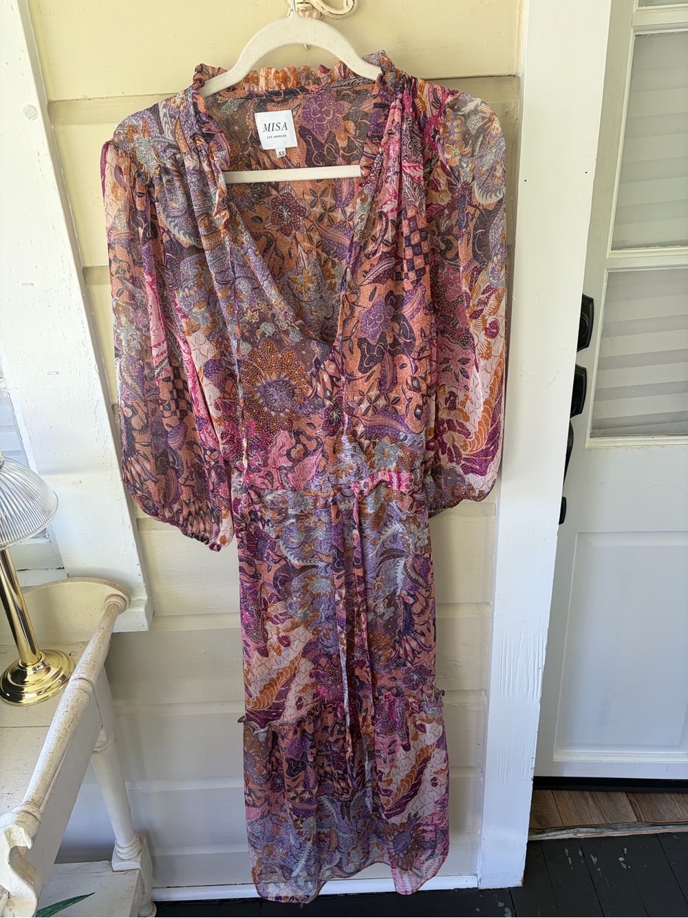 Misa Los Angeles Multicolor Paisley Midi Dress